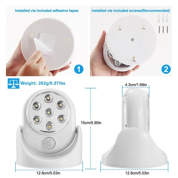 Wireless LED Spotlight Night Lamp 90° Motion Sensor