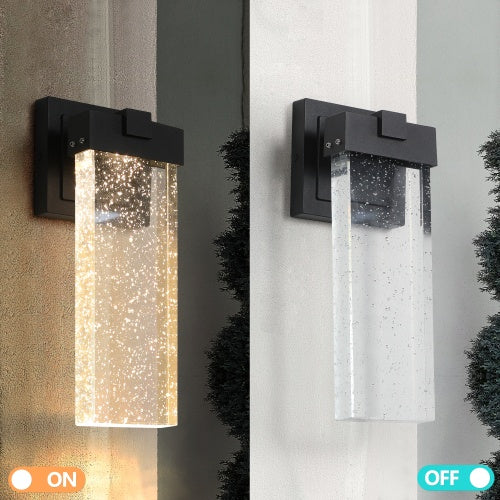 2-Pack Outdoor Transparent LED Crystal Wall Lights With Sensor