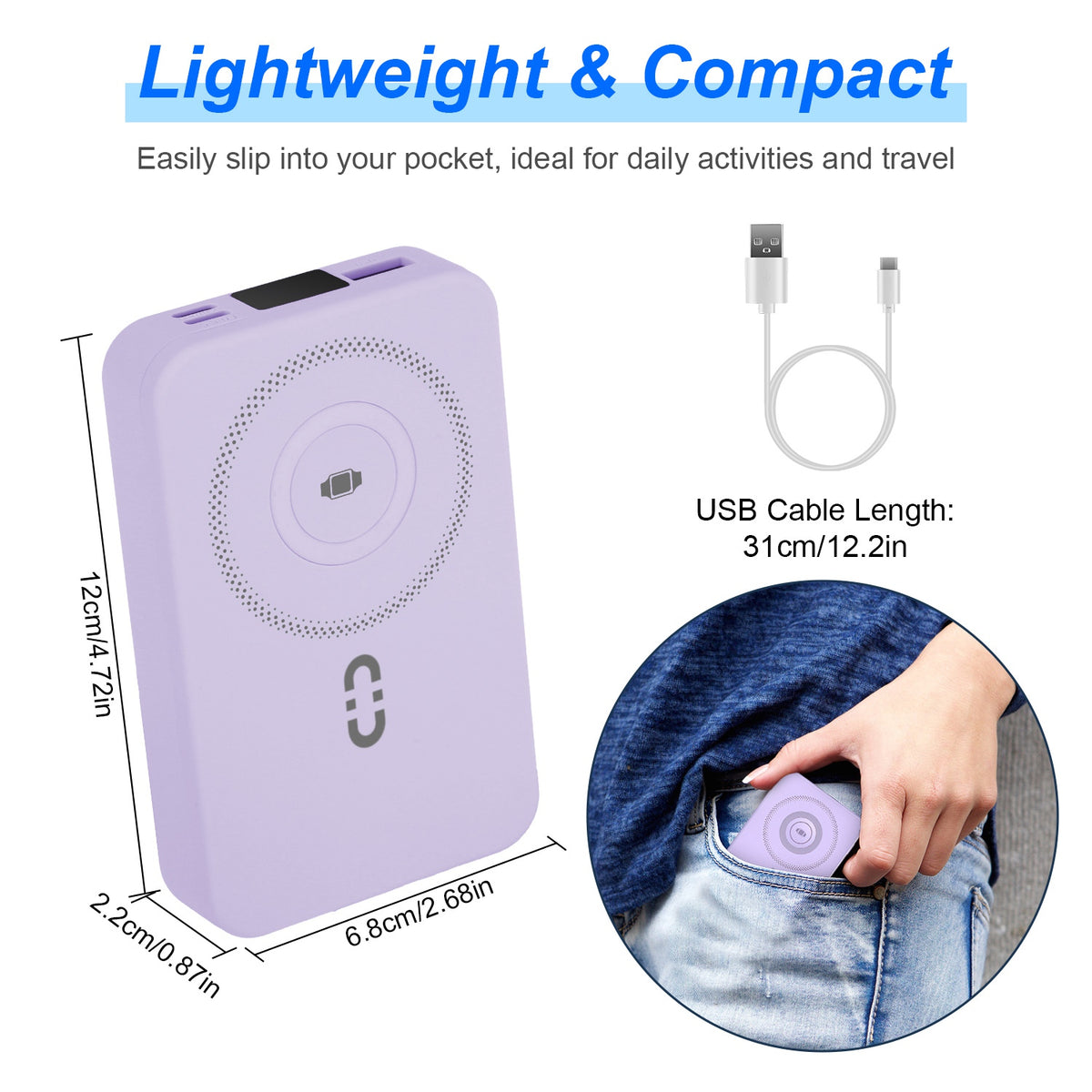 10000mAh magnetic phone battery charger