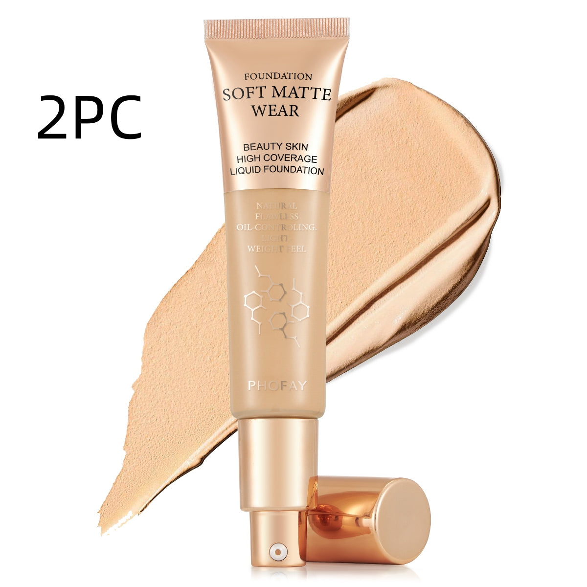 PHOFAY Full Coverage Liquid Foundation – Long-Lasting Matte, Smooth Finish
