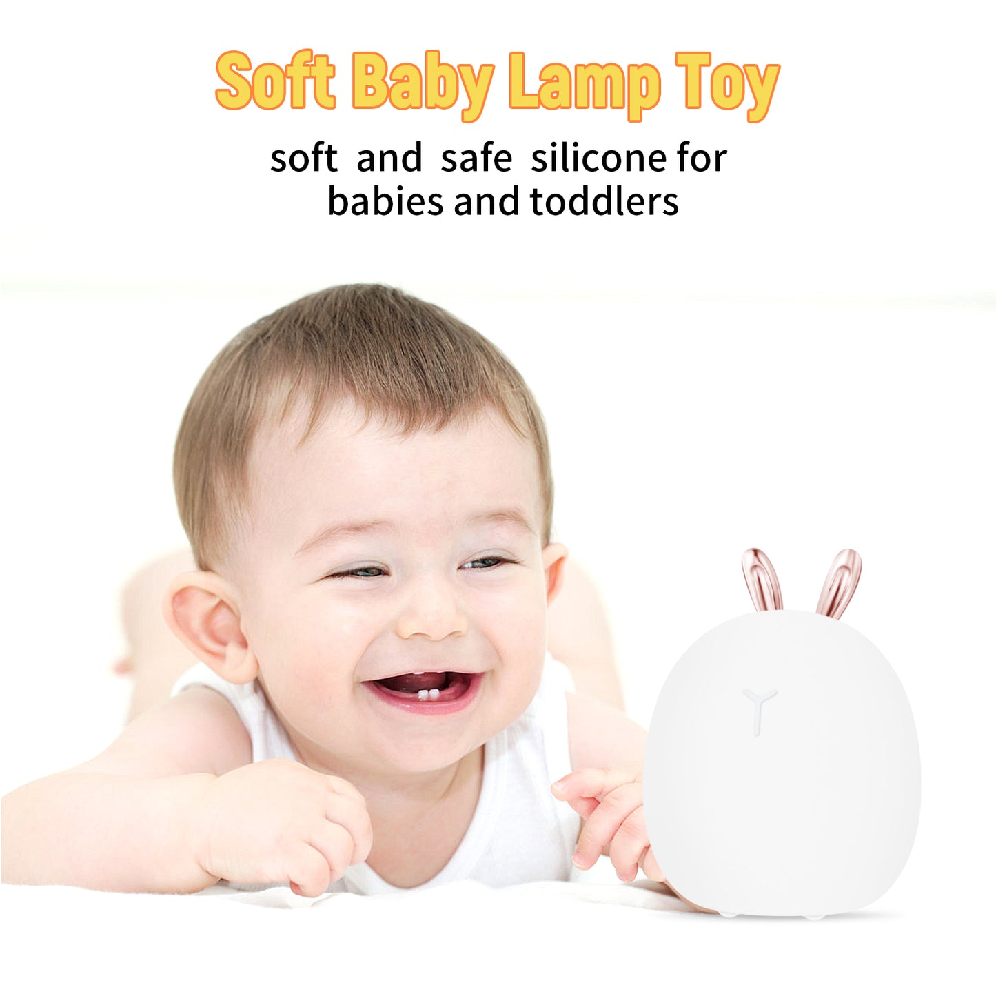 Adjustable Baby Night Light Silicone Rabbit & Elk Touch Clap Lamp