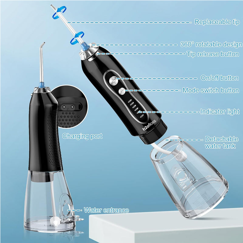 Portable Water Dental Flosser – 5 Modes Oral Irrigator Teeth Cleaner, IPX7 Waterproof Rechargeable