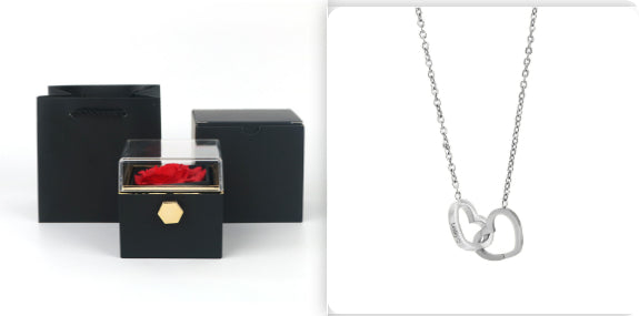 Rotating Soap Flower Rose Gift Box – Creative Jewelry & Valentine’s Day Gift for Women