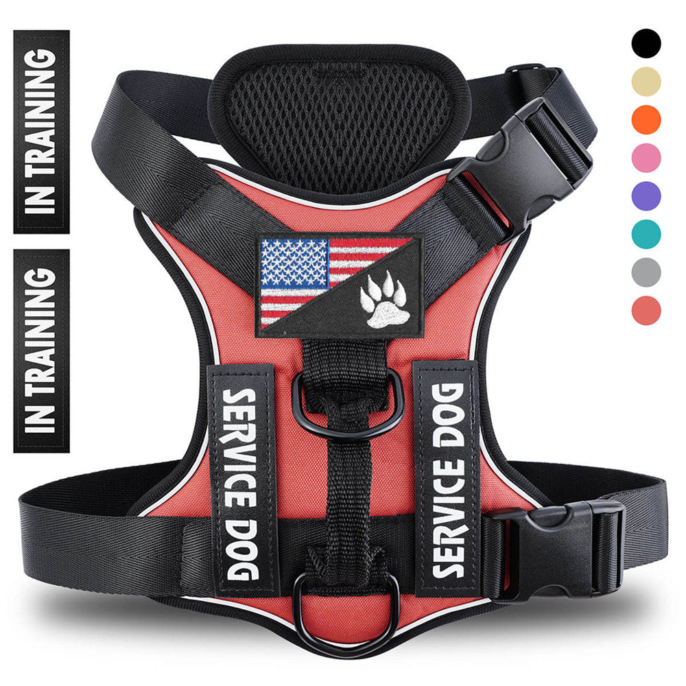 Reflective Breathable Solid Color Polyester Dog Harness Strap