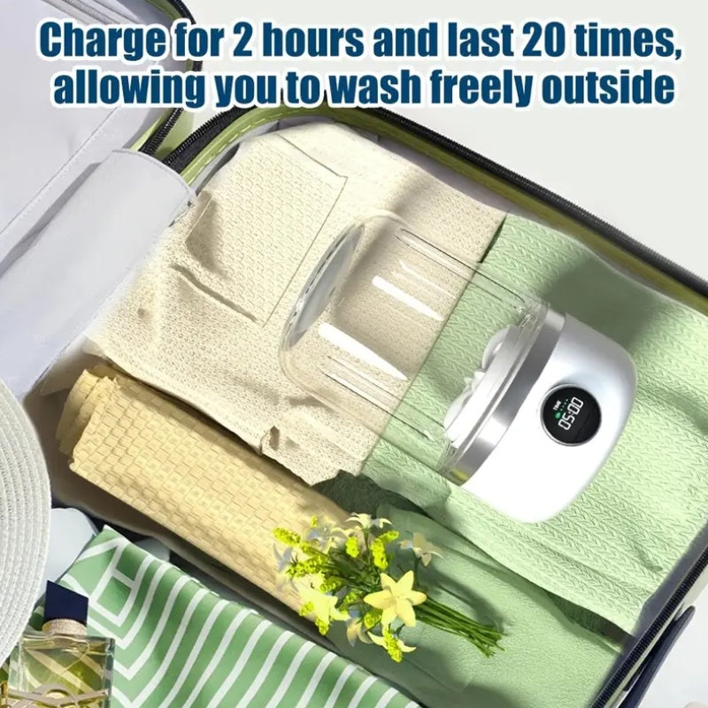 Portable Mini Washer USB Rechargeable 1.2L Travel Washing Machine
