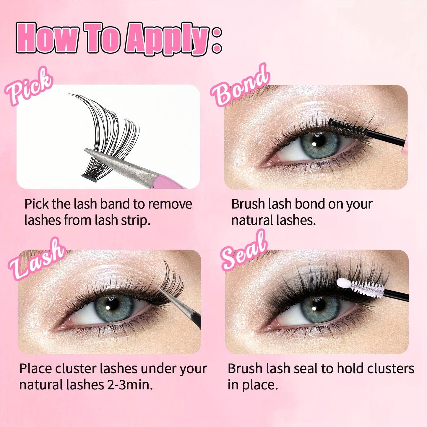 12 Rows 150pcs Segmented Cluster Lashes | Natural & Wispy DIY Lash Extensions