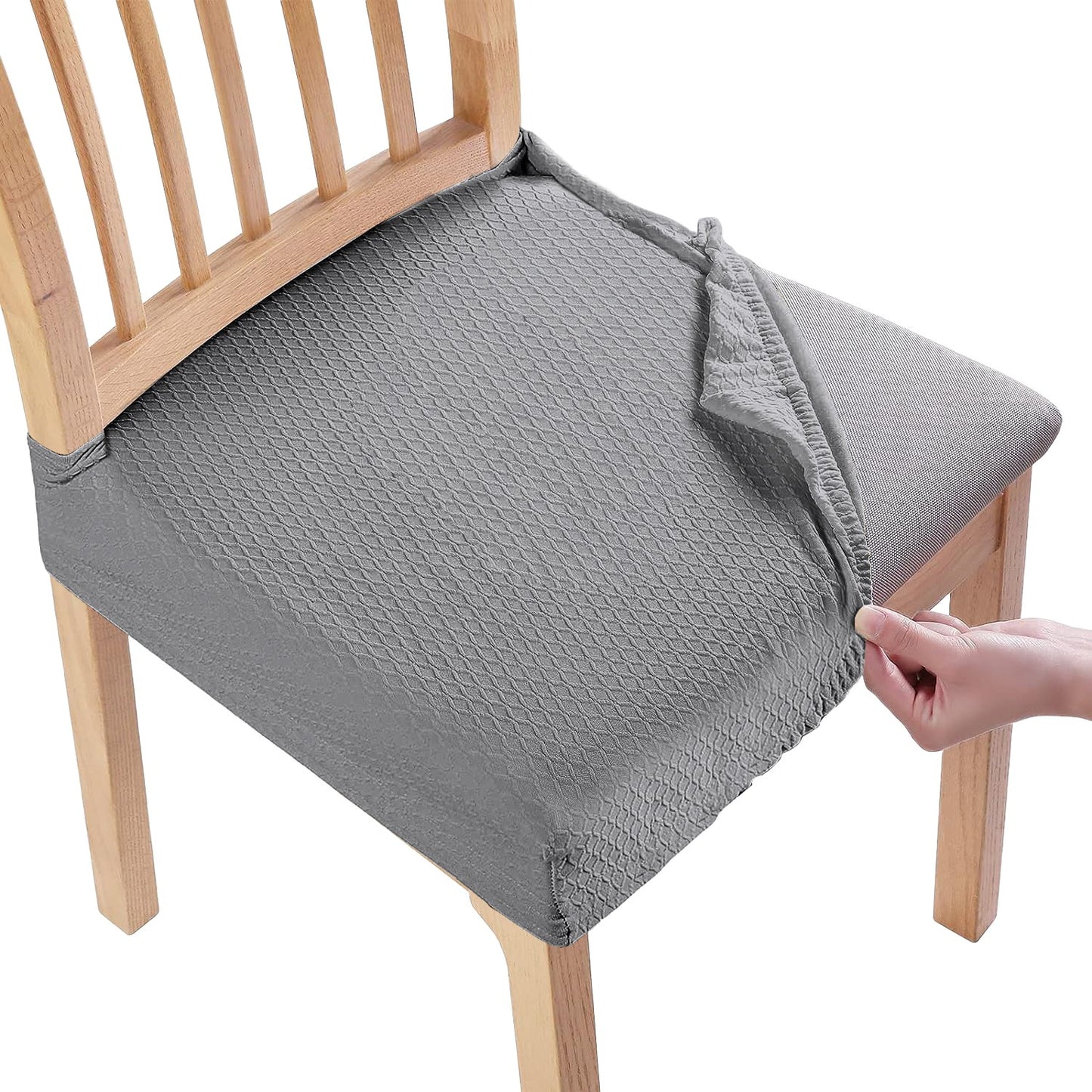 4-Pack Waterproof Dining Chair Slipcovers – Stretchable, Removable & Washable Jacquard Seat Covers