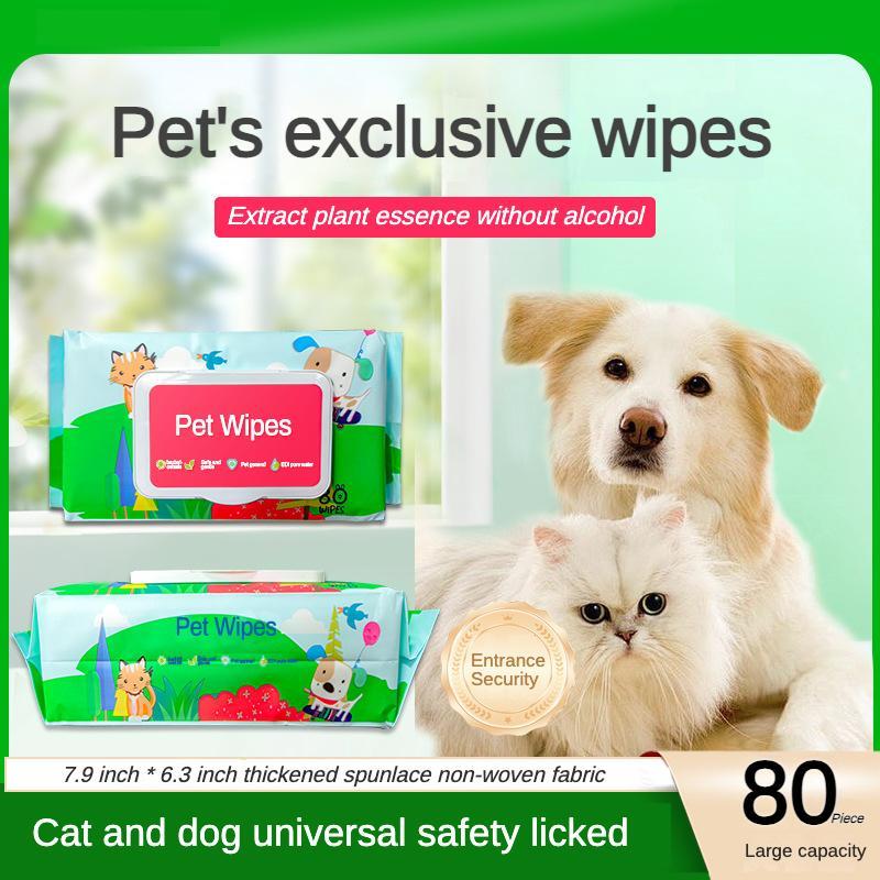 Dog & Cat Wet Wipes – Fragrance-Free, Plant-Based, Hypoallergenic | Gentle Cleansing & Deodorizing for Paws, Ears, Fur, Eyes & Butt