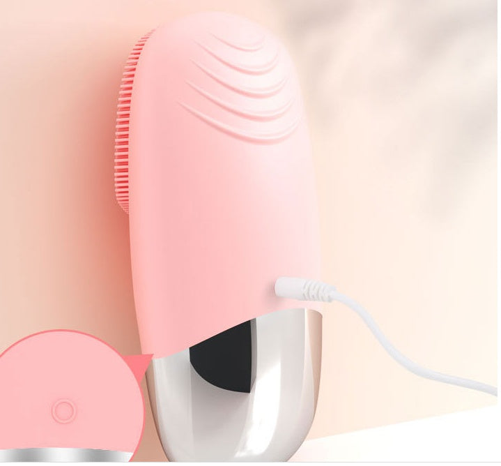 Mini Silicone Electric Face Cleansing Brush – Waterproof Facial Cleanser & Skin Massager for Deep Pore Cleaning