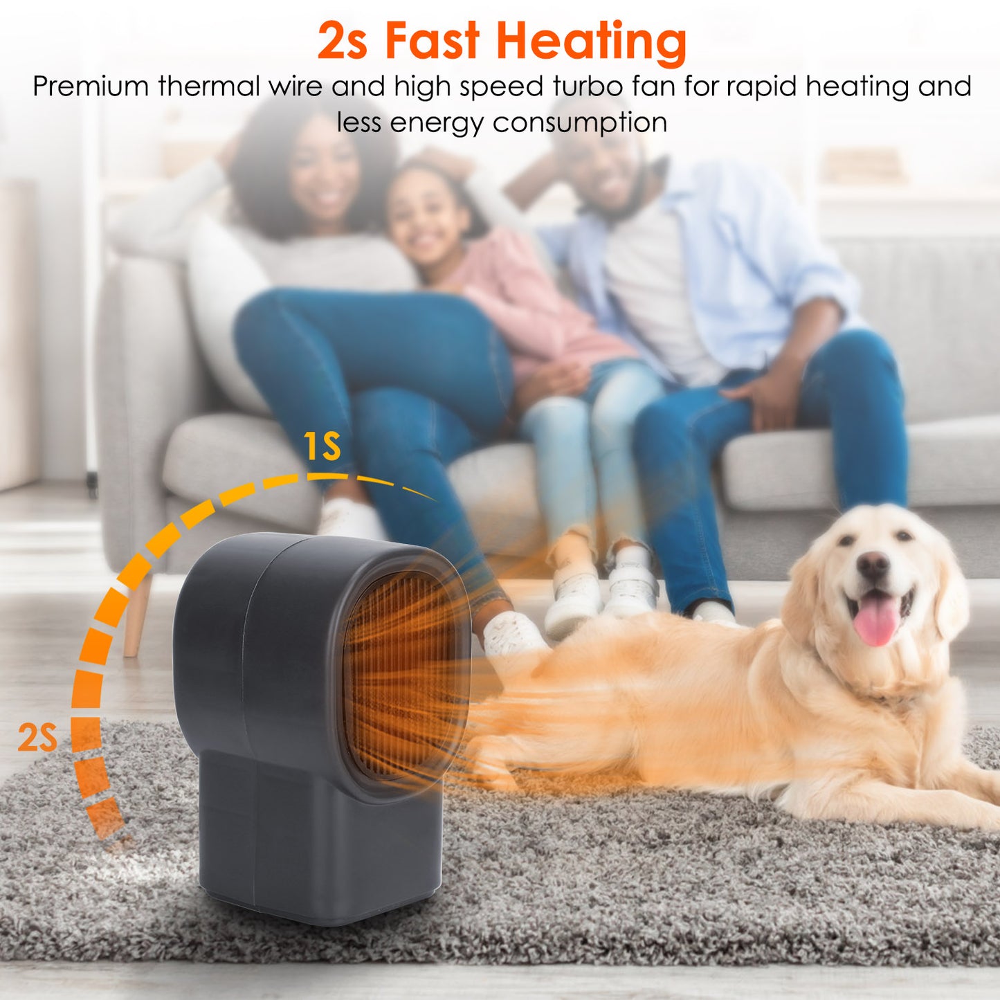 400W Portable Mini Desktop Space Heater Personal Small Heater