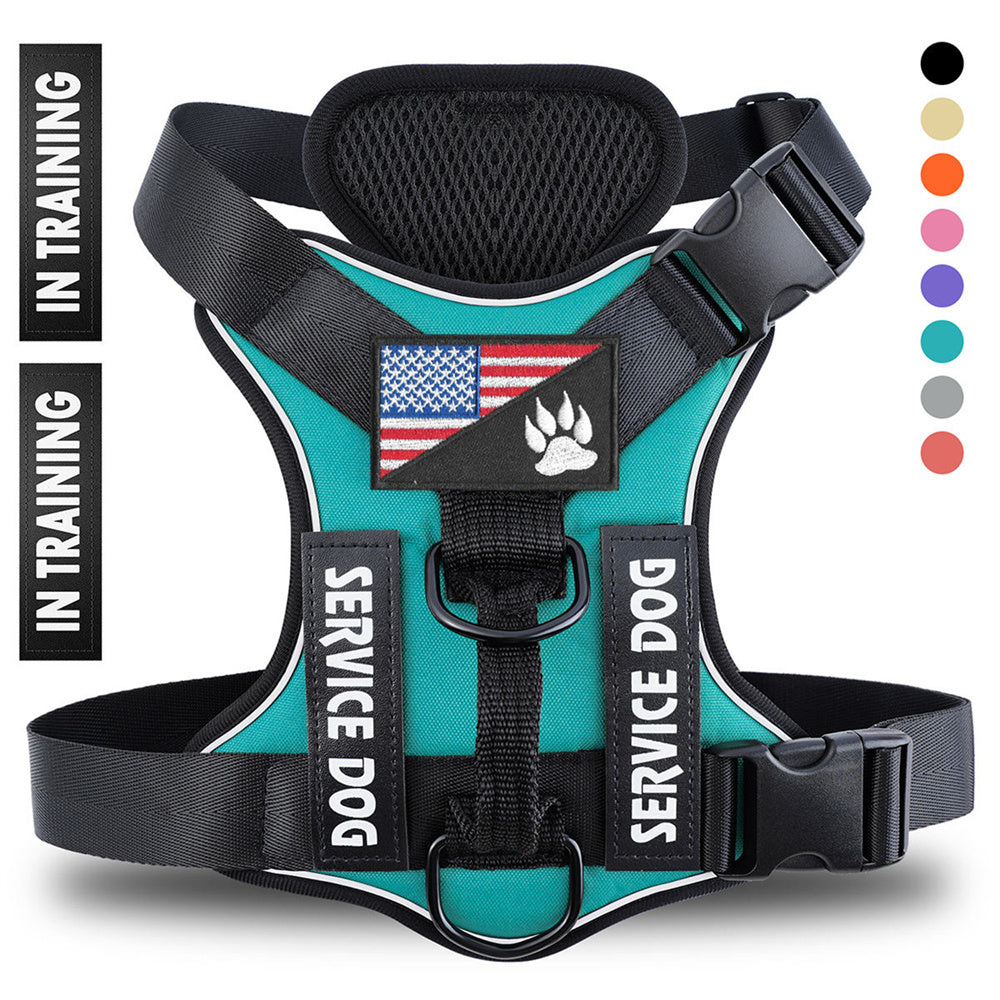 Reflective Breathable Solid Color Polyester Dog Harness Strap
