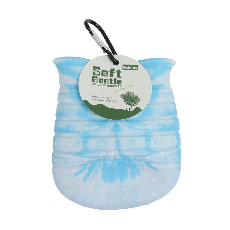2-in-1 Dog Paw Cleaner Cup – Soft Pet Foot Washing Brush, Portable Paw Cleaning Bucket for Dogs